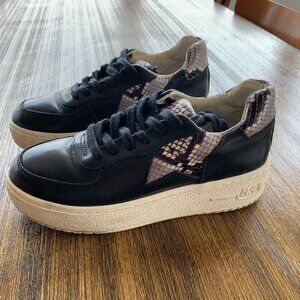 ASH Fool Snake Print Platform Sneakers Black Women's Size 38 (7.5-8)